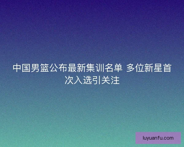 中国男篮公布最新集训名单 多位新星首次入选引关注